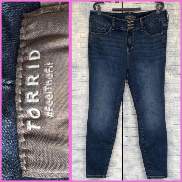 torrid Denim - Torrid Jeans 16R Dark Wash High Rise Skinny Fit Button Fly Denim‎